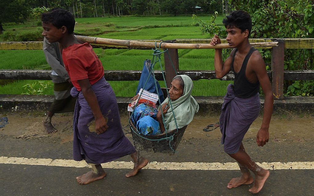 Rohingya's op de vlucht. beeld AFP