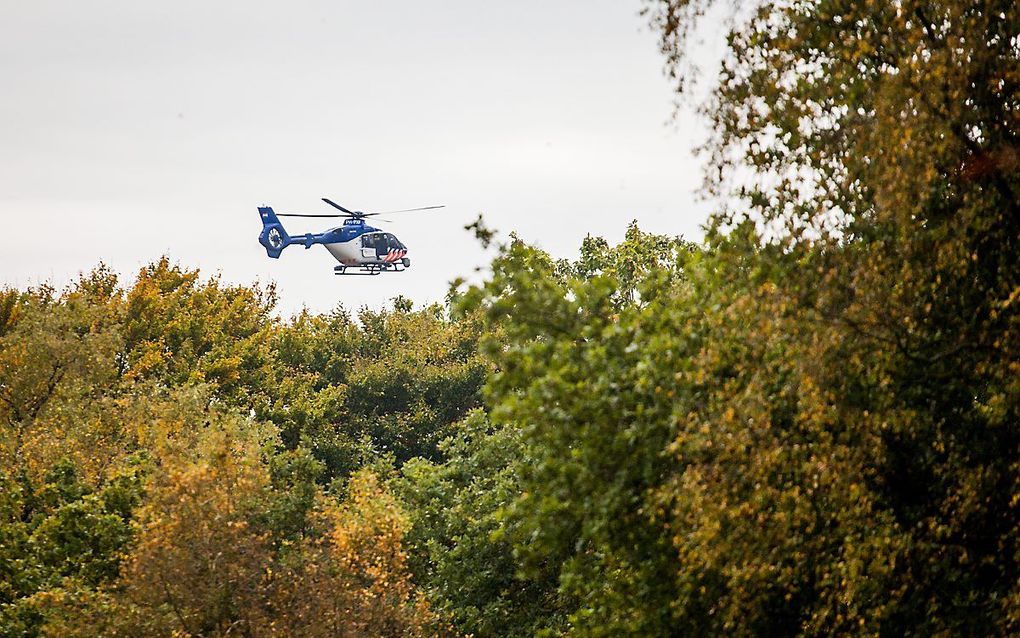 De politie is woensdagmorgen verder gegaan met de zoektocht naar de vermiste Anne Faber. Dit keer wordt er gezocht in het bos van Pijnenburg dat zich uitstrekt tussen Den Dolder en Soest.  beeld ANP