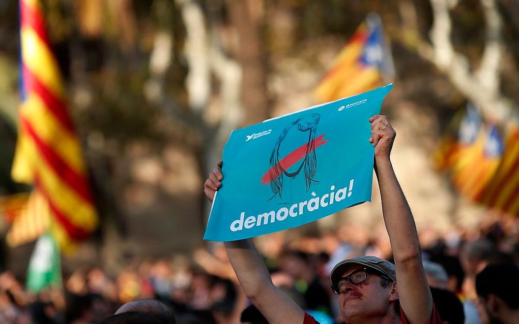 Protest in Barcelona. beeld EPA