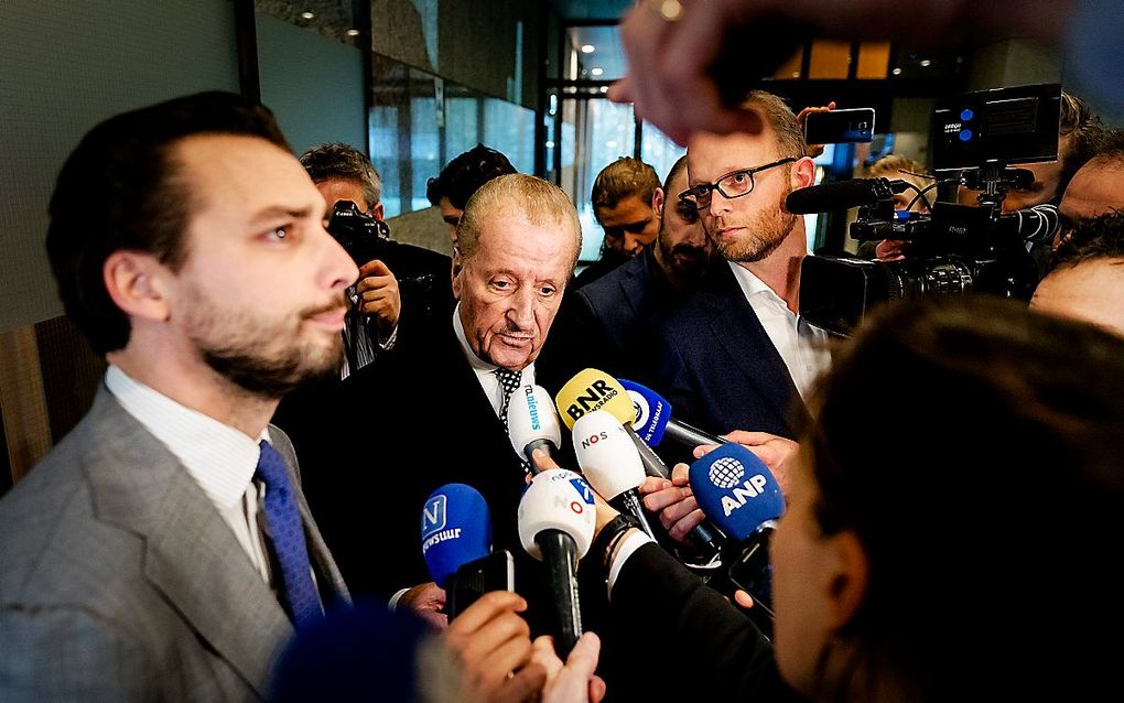 Thierry Baudet (FVD) en Theo Hiddema staan de pers te woord over aangifte tijdens het wekelijkse vragenuur in de Tweede Kamer. beeld ANP