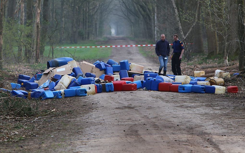 Een mogelijke drugsdumping in 2018 in Best. beeld ANP