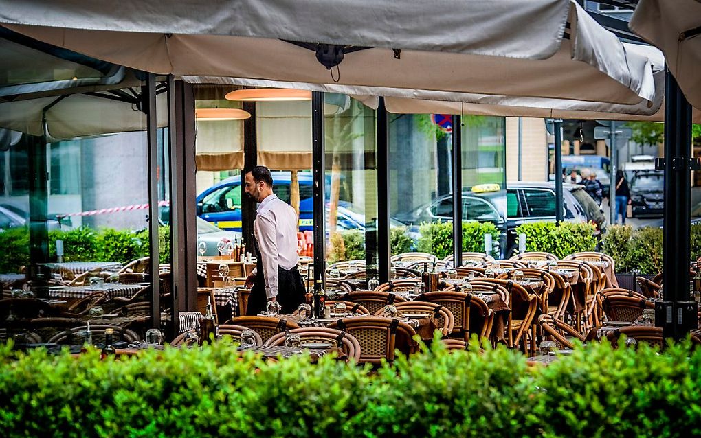 Het bewuste terras in Praag. beeld ANP