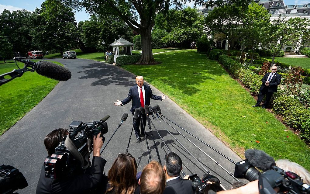 Trump staat woensdag de pers te woord over de ontmoeting met Kim. beeld EPA