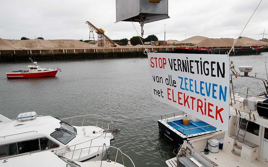 Protest in Nieuwpoort. beeld AFP