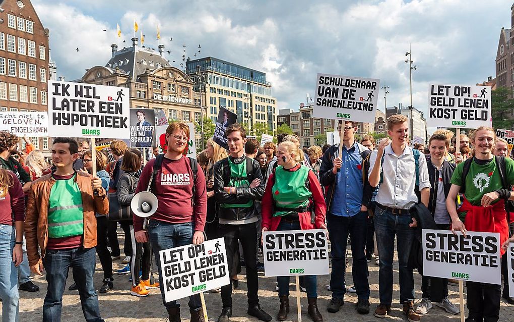 Protesterende studenten. beeld ANP