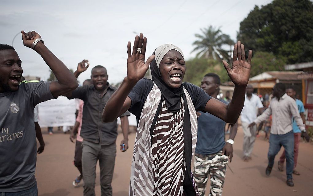 Protesten in Bangui, CAR, in oktober. beeld AFP