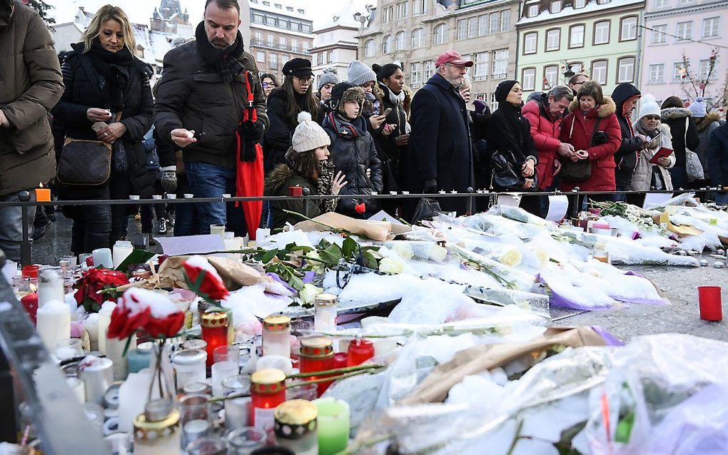 Een herdenking van de aanslag van 11 december 2018 in Straatsburg. beeld AFP