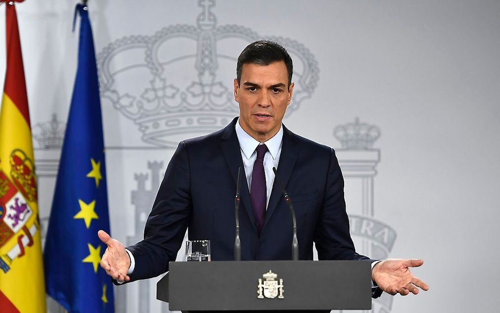 De Spaanse premier Sanchez. beeld AFP