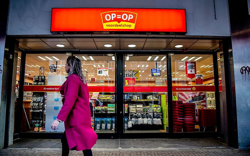 Een filiaal van de budgetdrogisterijketen Op=op Voordeelshop. beeld ANP