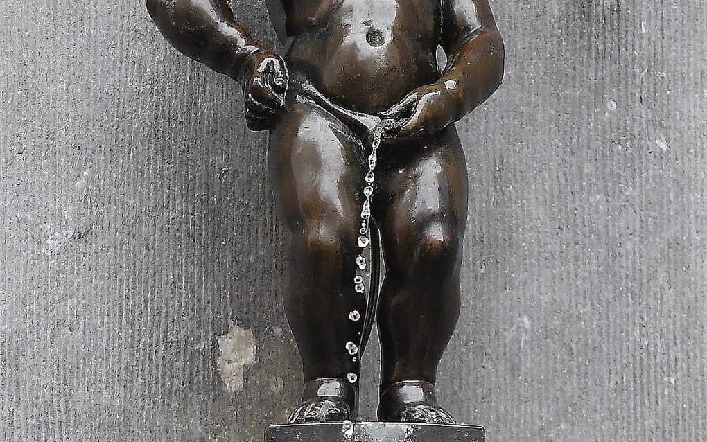 Manneken Pis plast normaliter gewoon water. beeld AFP