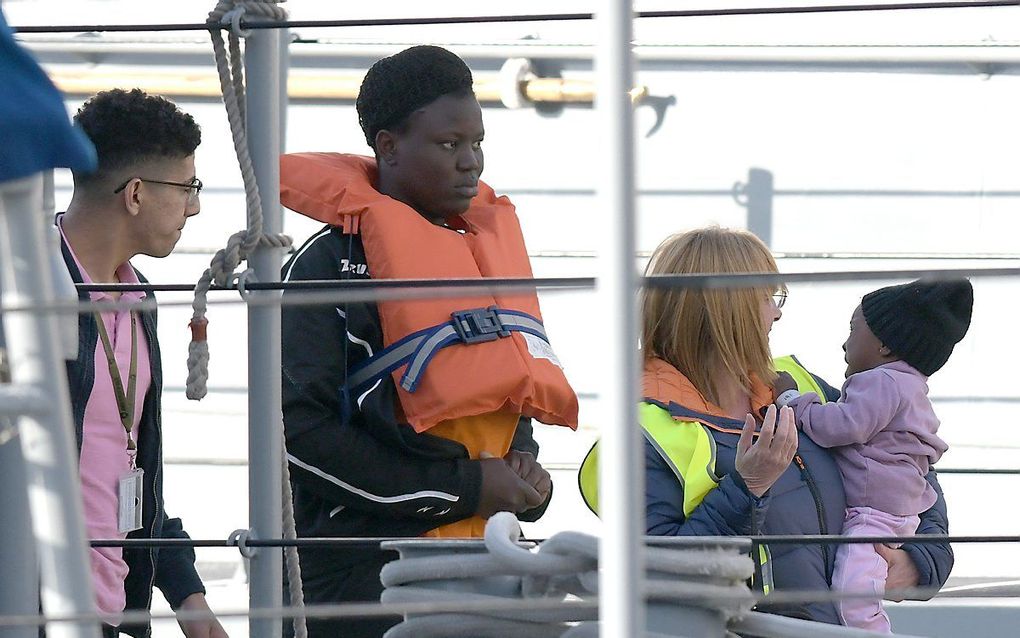 In april kwamen ook vluchtelingen in Malta aan die gered werden van een schip in de Middellandse Zee. beeld AFP