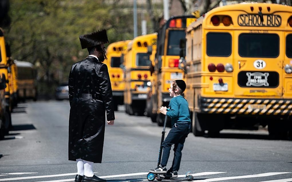 Orthodoxe joden in Brooklyn. beeld AFP