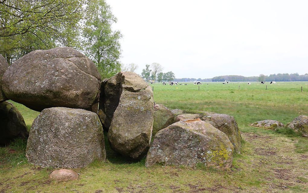 Het beschadigde hunebed bij Eext. beeld ANP