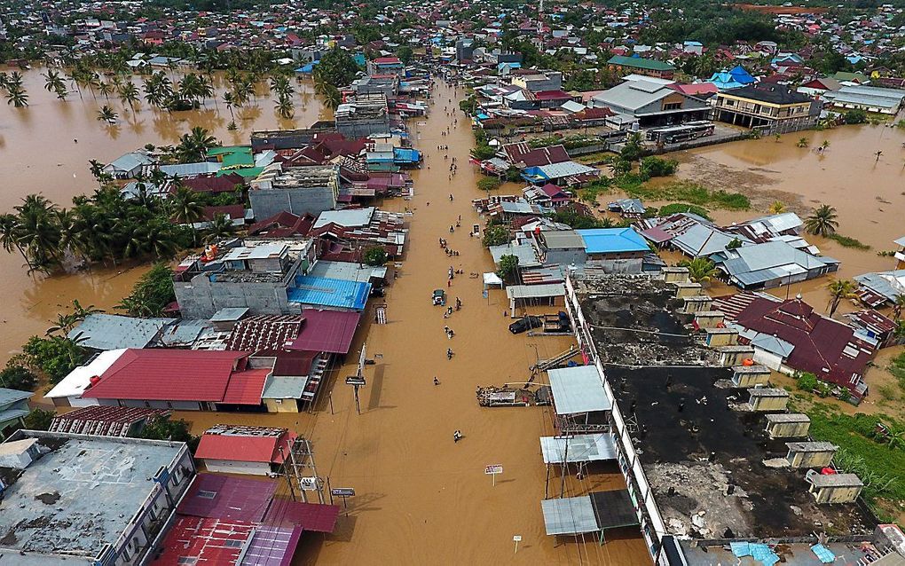 Overstromingen op Sumatra. beeld EPA