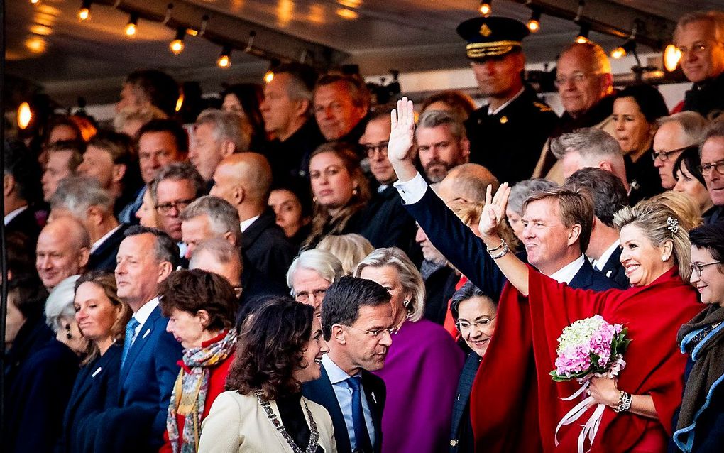 Het koningspaar tijdens Bevrijdingsdag 2019. beeld ANP