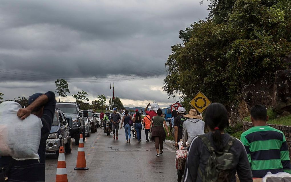 De grens tussen Venezuela en Brazilië. beeld AFP