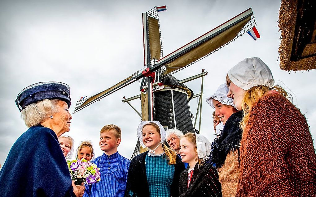 Beatrix bij molen Hermien. beeld ANP