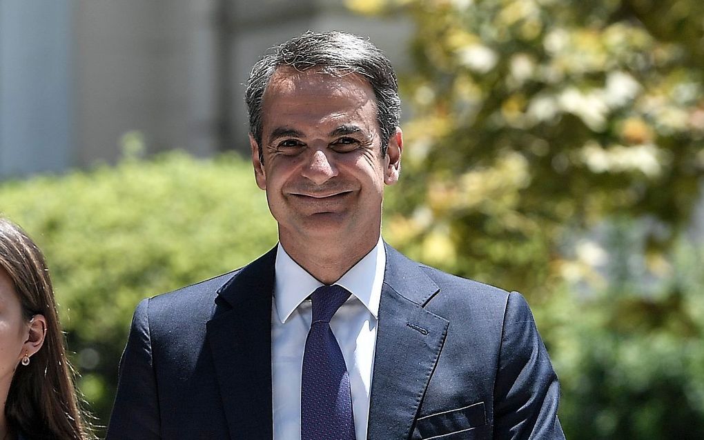 De nieuwe Griekse premier Mitsotakis. beeld AFP