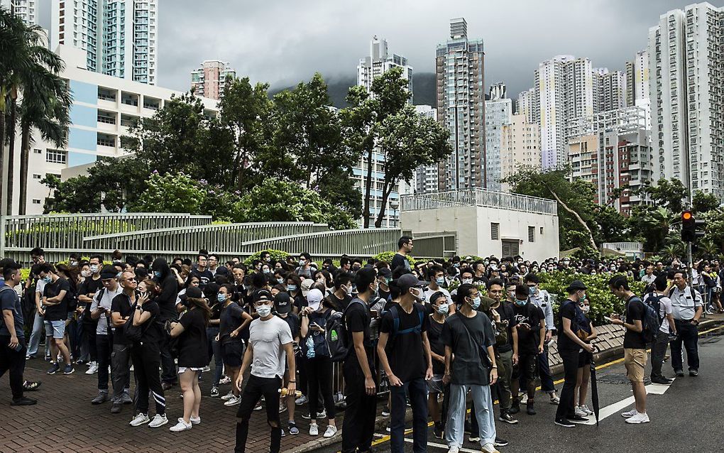 Betogers demonstreren in Hongkong. beeld AFP