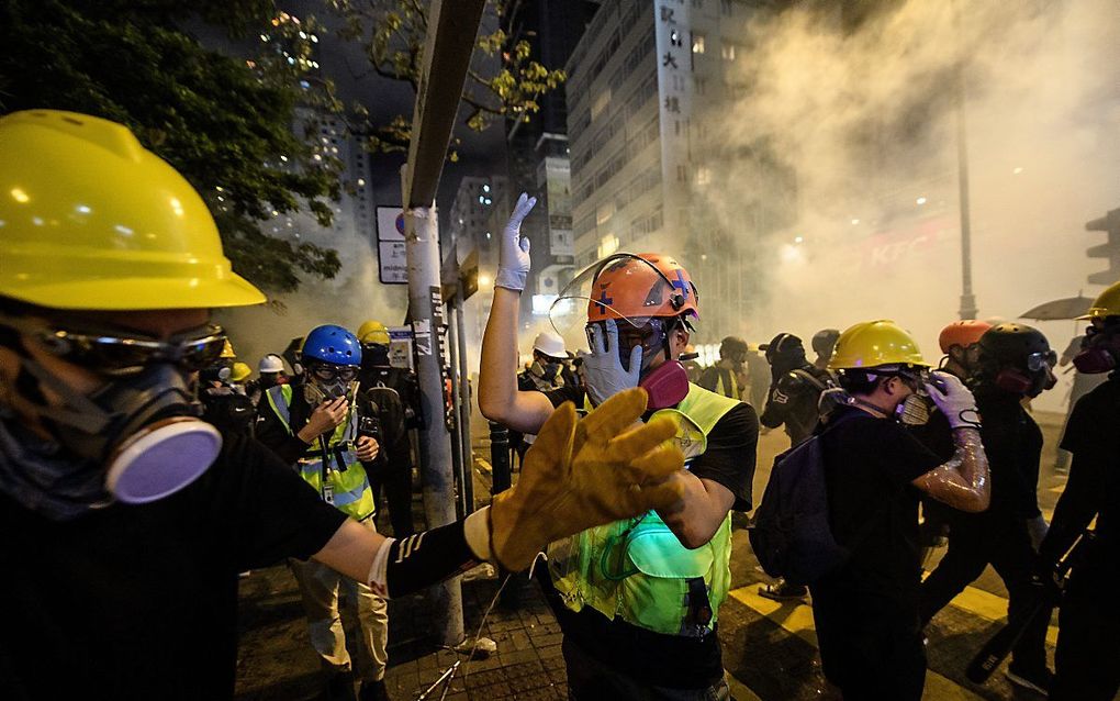 Demonstranten in HongKong. beeld AFP