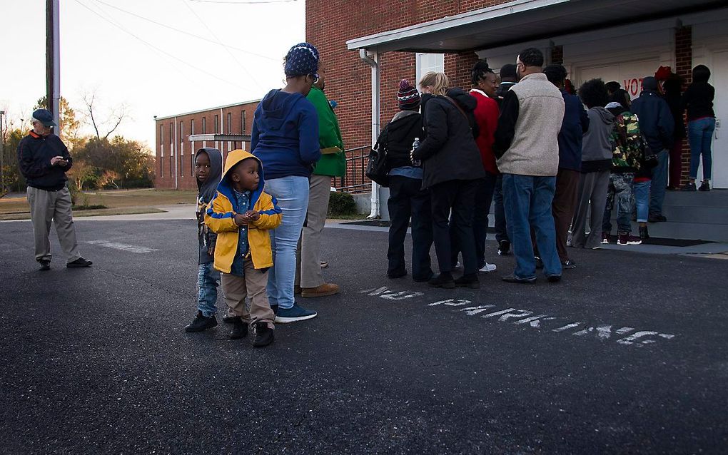 De Beulah Baptist Church in Mayfield, hier in gebruikt als stembureau. beeld AFP