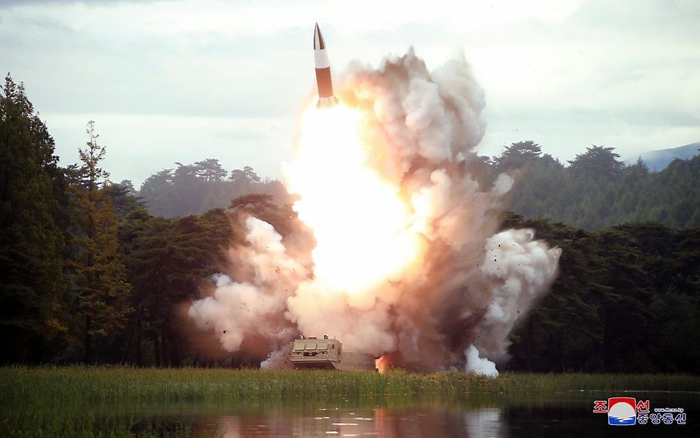 Een foto van de test werd vrijgegeven door Noord-Korea. beeld EPA