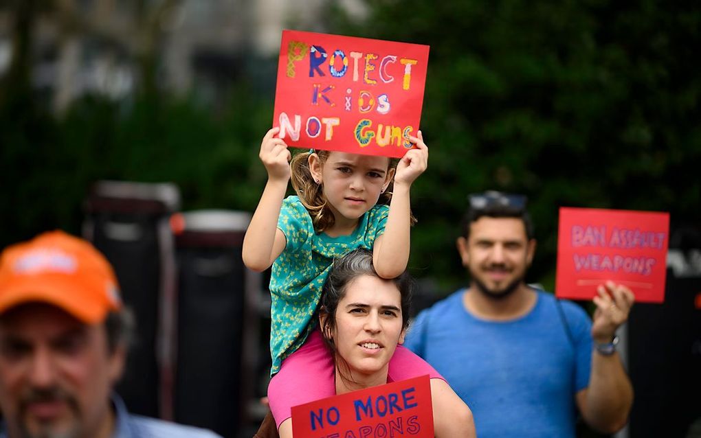 Een demonstratie tegen wapengeweld in New York. beeld AFP