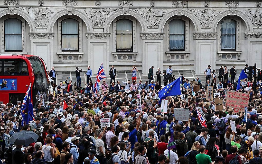 Protest in Londen, woensdagavond. beeld AFP