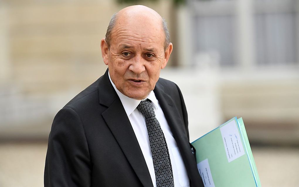 De Franse minister van Buitenlandse Zaken Jean-Yves Le Drian. beeld AFP