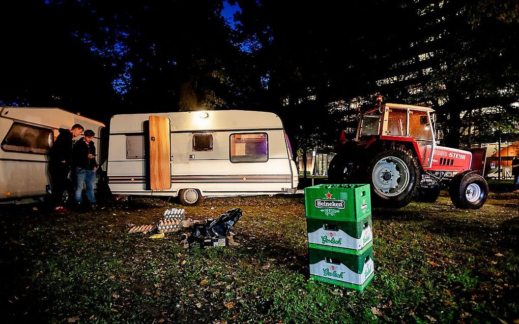 Boeren ontwaken op de Koekamp in Den Haag. beeld ANP