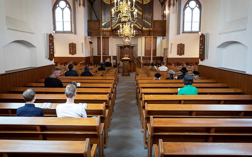 Kerkdienst tijdens corona. beeld Andre Dorst