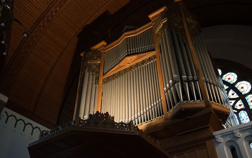 Het Steinmeyerorgel in de Adventskerk in Alphen aan den Rijn. beeld Alexander Schippers