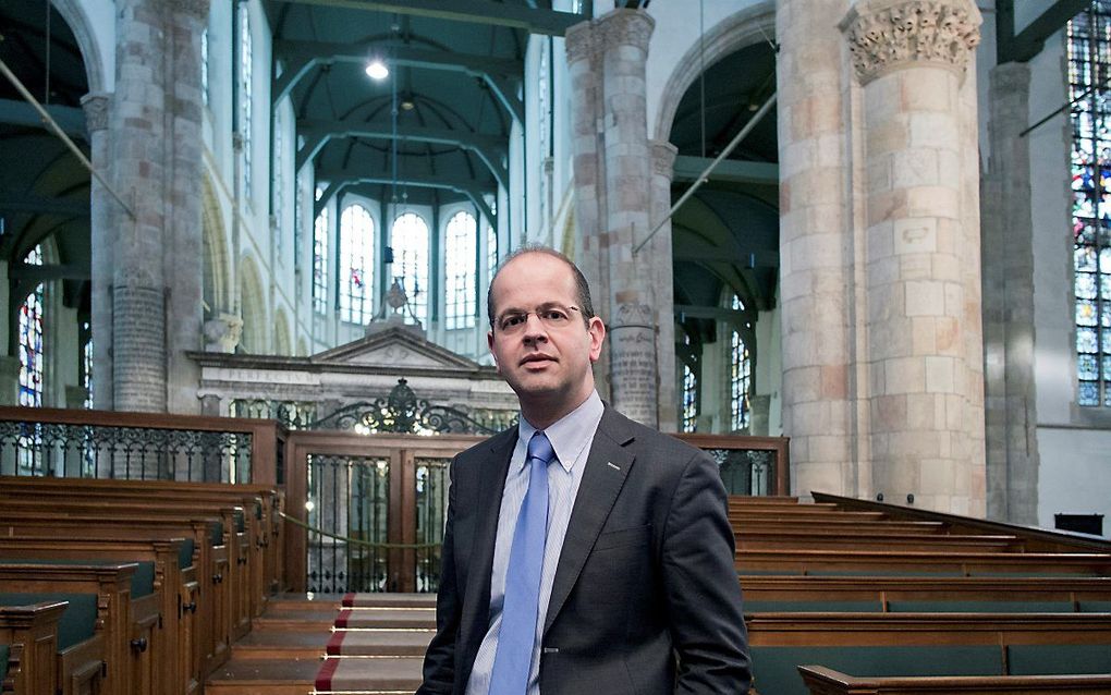 PKN-synodepreses ds. M. C. Batenburg sprak de gezamenlijke vergadering van de GKV en NGK zaterdag toe (archieffoto). beeld Sjaak Verboom