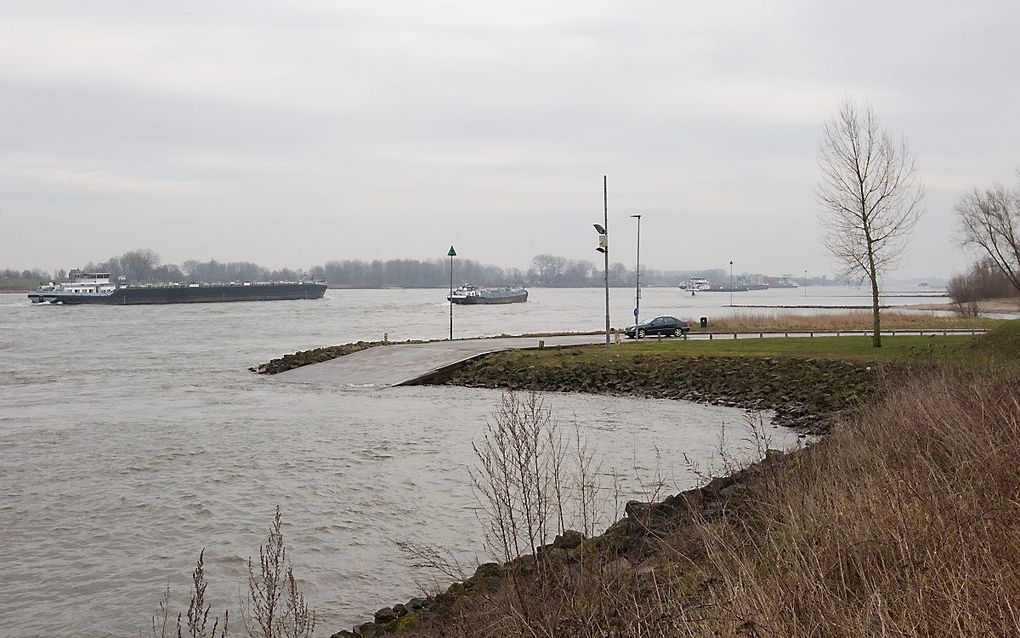 Binnenvaartschepen op de Waal. beeld RD, Anton Dommerholt