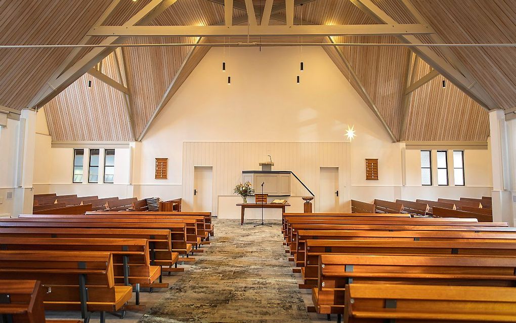 Interieur van de Calvijnkerk in Baarn. beeld RD, Henk Visscher