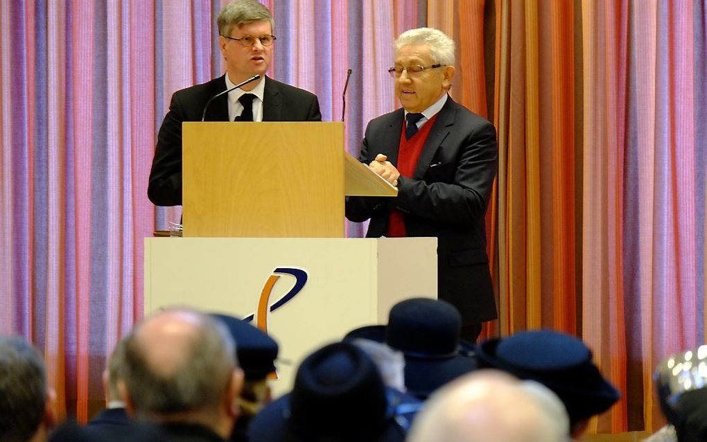 Ds. Cedo Ralavic (broer van Simo Ralevic), docent aan Balkan Theological Seminary in Nis (Servië), sprak tijdens de morgenbijeenkomst. Hij werd vertaald door ds. W. M. Mulder (hhg Wijk en Aalburg), voorzitter van Stichting Balkan Zending. beeld RD