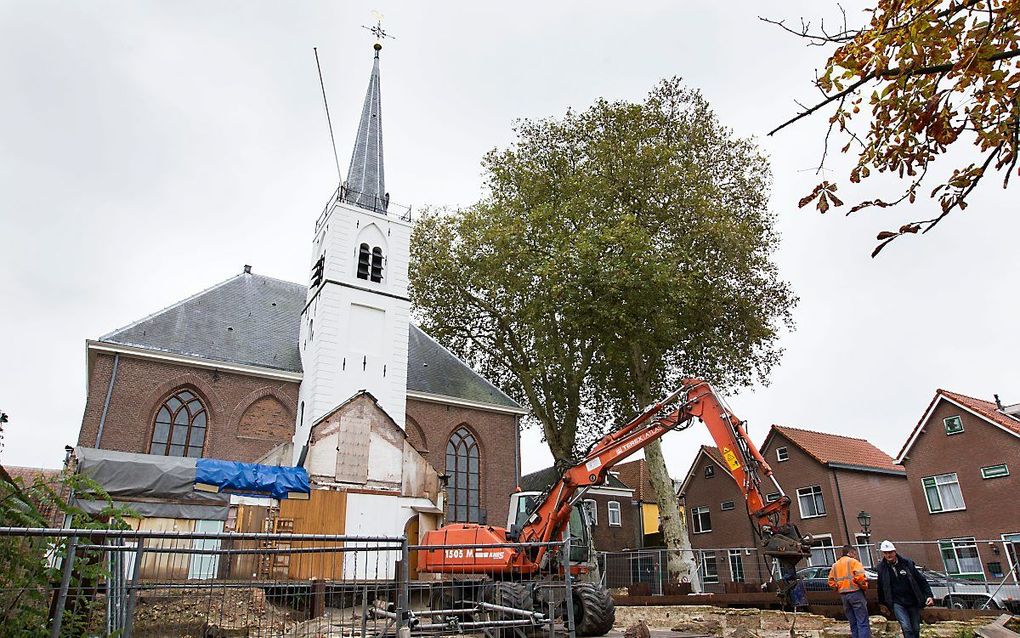 De hervormde kerk tijdens de werkzaamheden. beeld RD, Anton Dommerholt