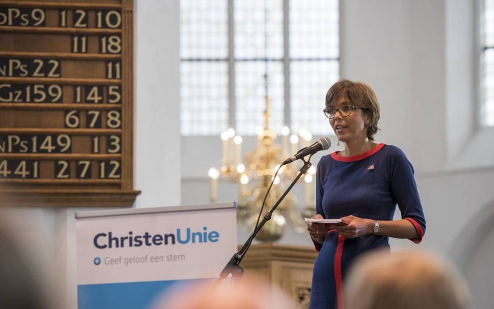 CU-Kamerlid Dik-Faber tijdens het evenement GoedGelovig in de Jacobikerk in Utrecht. beeld CU