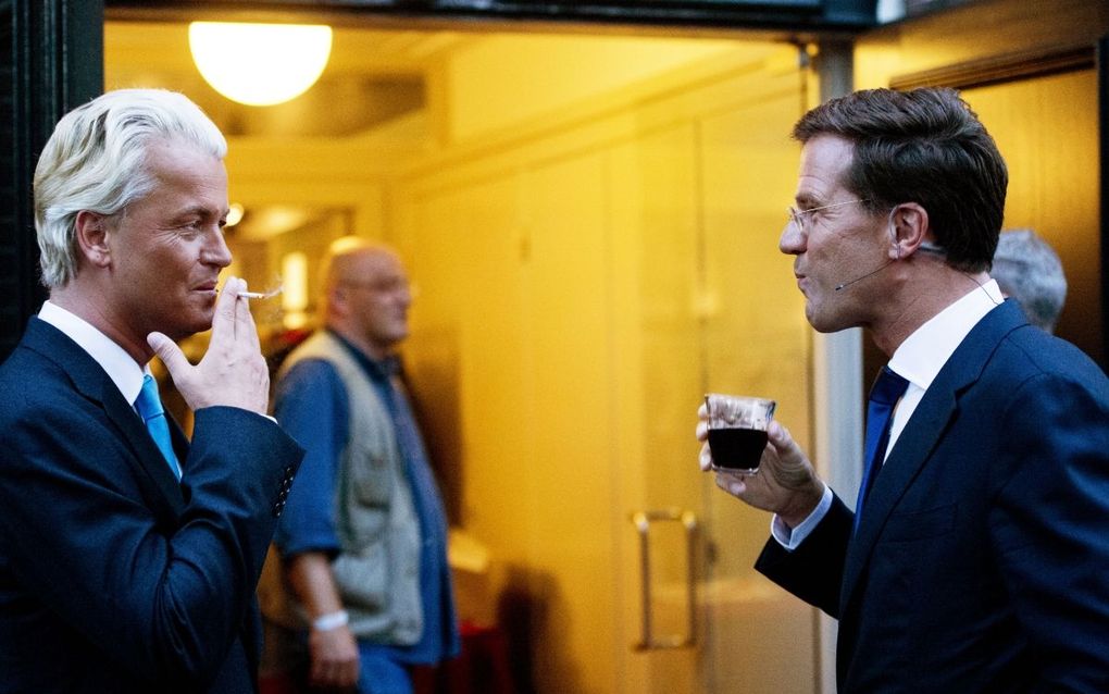 Geert Wilders (PVV) en Mark Rutte (VVD). Foto ANP