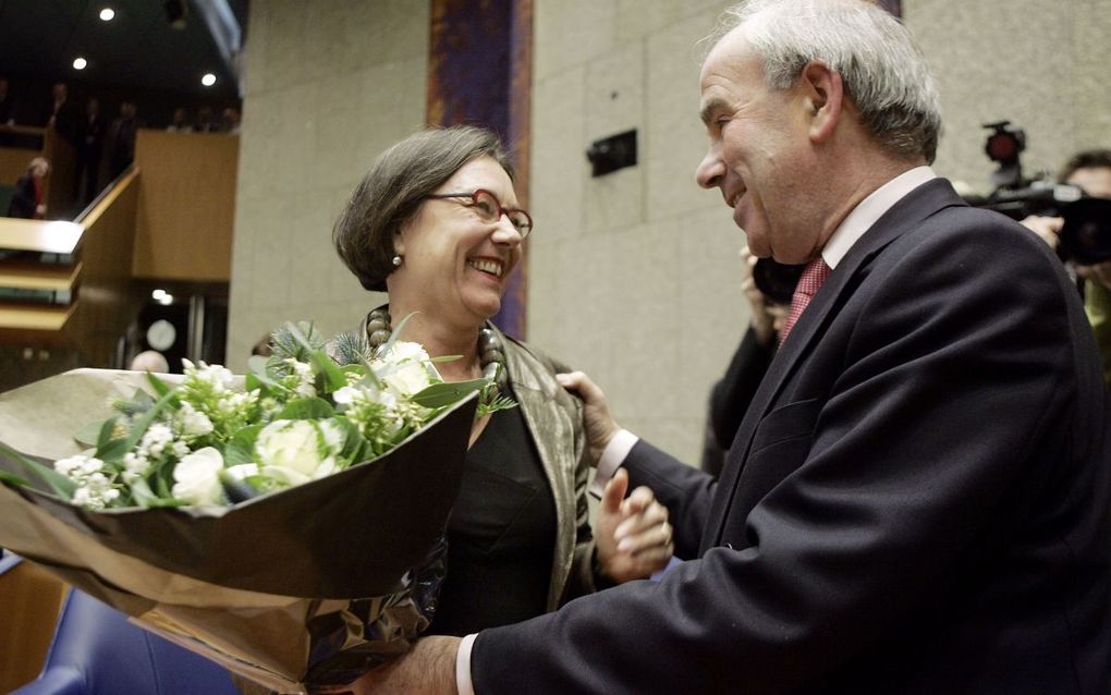 Oud-Kamervoorzitters Gerdi Verbeet (PvdA) en Frans Weisglas (VVD). Foto ANP