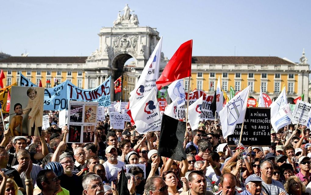 Protesten in Portugal. Foto EPA