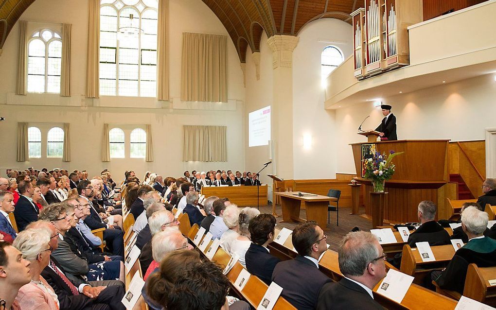 Met het uitspreken van een inaugurele rede aanvaardde prof. dr. M. A. van Willigen op 20 juni 2019 zijn ambt als bijzonder hoogleraar Bijbeluitleg Vroege Kerk aan de Theologische Universiteit Apeldoorn. beeld RD, Anton Dommerholt