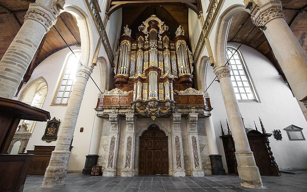 Het gerestaureerde orgel van de Oude Kerk in Amsterdam. beeld Maarten Nauw