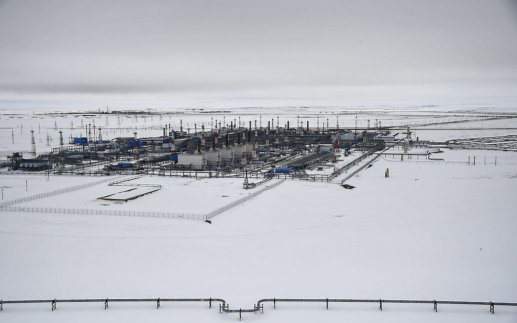 Arctisch sneeuw blijkt grote hoeveelheden plasticdeeltjes te bevatten. Hier een gasveld in de buurt van Bovanenkovo (Noord-Rusland) nabij de poolcirkel. beeld AFP, Alexander Nemenov