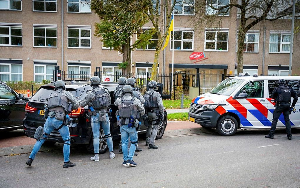 Grote DSI oefening bij het Wartburg College, locatie de Swaef in Rotterdam. beeld Cees van der Wal 