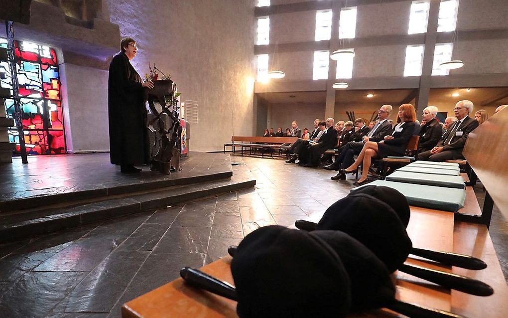 Synode van de Evangelische Kerk in het Rijnland in Bonn, in september 2019. beeld Meike Boeschemeyer