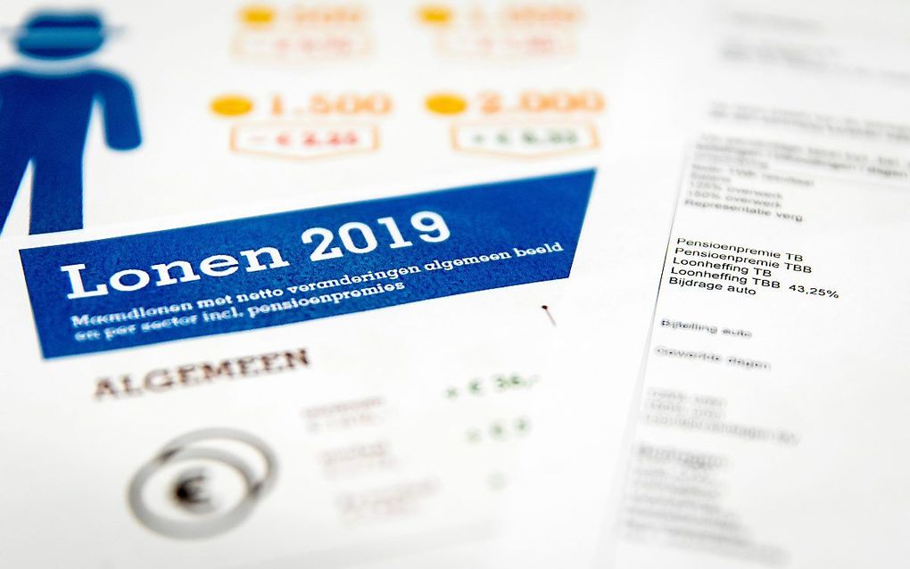 Berekening van het loonstrookje van 2019. beeld ANP, Koen van Weel