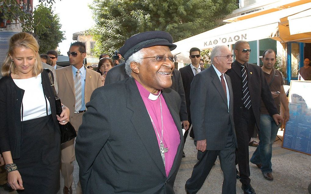 Desmond Tutu en prinses Mabel op Cyprus in 2008. beeld AFP, Stefanos Kouratzis