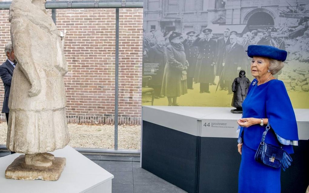 Prinses Beatrix opende op 24 augustus in Huis Doorn de tentoonstelling ”Verzet en Verdriet in Beeld”. Die laat zien hoe kunstenaars in Duitsland en Nederland verzet en verdriet in de Eerste en de Tweede Wereldoorlog in beeld hebben gebracht. beeld ANP, Ro