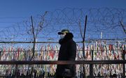De zwaarbewaakte grens tussen Noord- en Zuid-Korea. beeld AFP